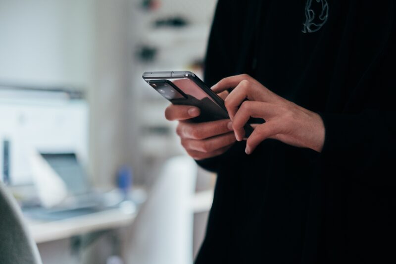 Person holding Samsung