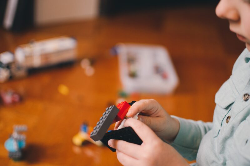 Child with lego
